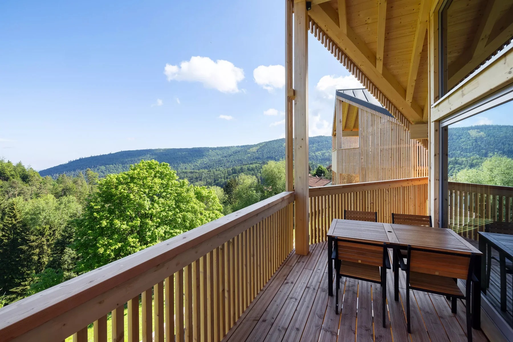 SchwarzwaldDeck timber houses above the valley